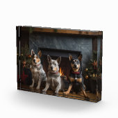 Bloc Photo Bataille australienne près de la cheminée Noël (Droite)