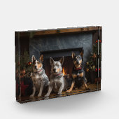 Bloc Photo Bataille australienne près de la cheminée Noël (Gauche)