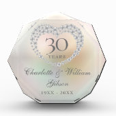 Bloc Photo Beau Pearl Heart 30e anniversaire de Mariage (Devant)
