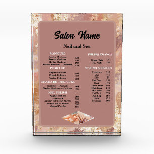 Bloc Photo Beauty Nail Salon Prix menu Marbre