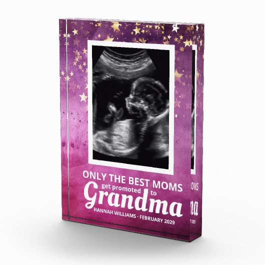 Bloc Photo Bébé Fille Ultrasound Faire-part de grossesse (Droite)