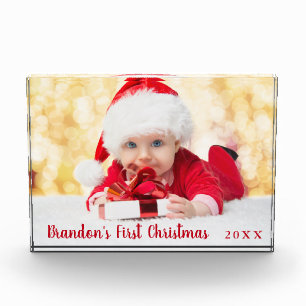 Bloc Photo Bébé Premier script rouge de Noël
