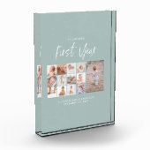 Bloc Photo Bébés première année photo collage script bleu (Gauche)