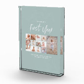 Bloc Photo Bébés première année photo collage script bleu (Droite)