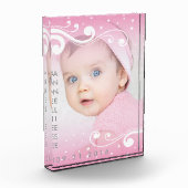Bloc Photo Belle bébé fille photo avec nom et date (Gauche)