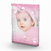 Bloc Photo Belle bébé fille photo avec nom et date (Droite)