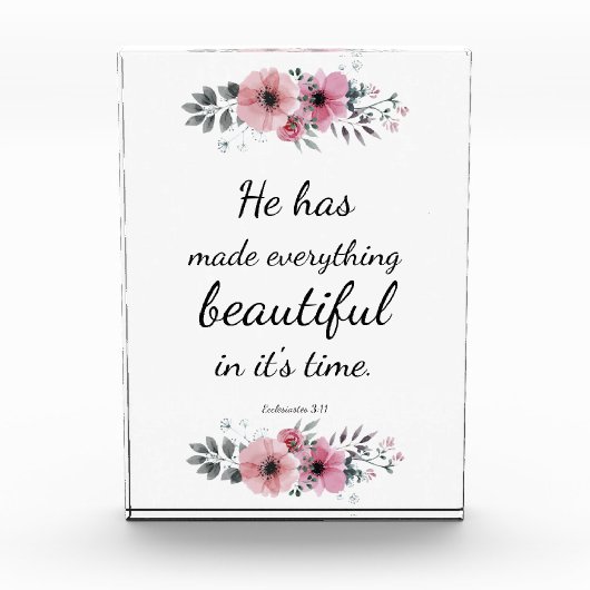 Bloc Photo Belle Bible Verse Citation Foi chrétienne (Devant)