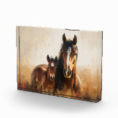 Bloc Photo Belle peinture de jument et de poulain (Droite)