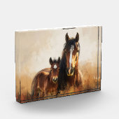 Bloc Photo Belle peinture de jument et de poulain (Gauche)