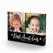 Bloc Photo Best Aunt Ever Gold Heart Keepsake Black 2 Collage (Droite)