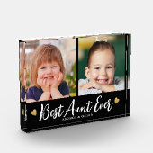 Bloc Photo Best Aunt Ever Gold Heart Keepsake Black 2 Collage (Gauche)