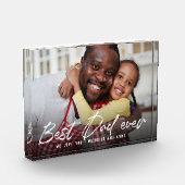 Bloc Photo BEST DAD JAMAIS Moderne Script tendance (Gauche)