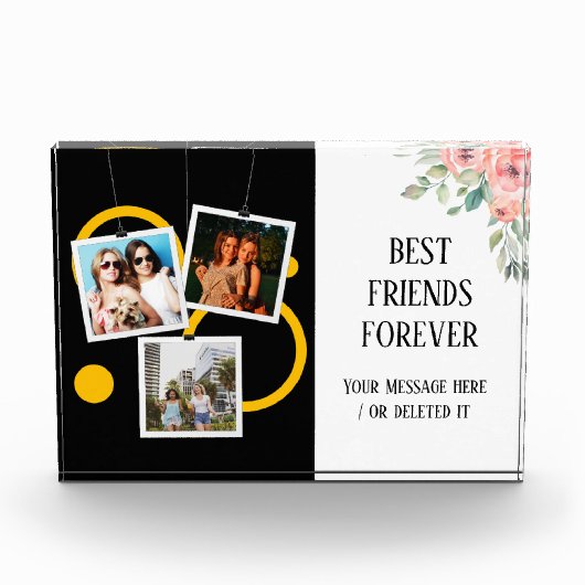 Bloc Photo Best Friend Forever, personnalisation 3 Photo Coll (Devant)