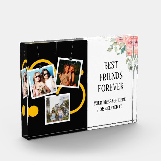 Bloc Photo Best Friend Forever, personnalisation 3 Photo Coll (Gauche)