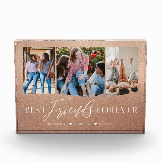 Bloc Photo Best Friends Forever BFFs Photo Keepsaké Rose Gold (Devant)