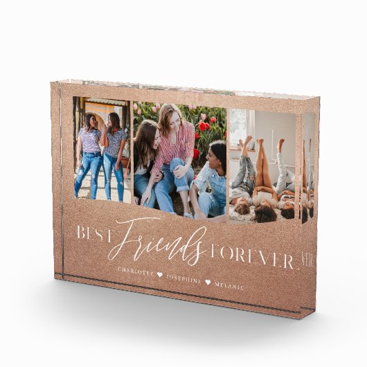 Bloc Photo Best Friends Forever BFFs Photo Keepsaké Rose Gold (Droite)