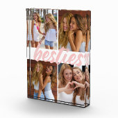 Bloc Photo Besties Best Friends Pink Brush Script Collage (Droite)