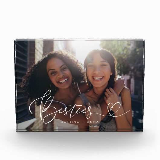 Bloc Photo Besties Heart Script keepsaké (Devant)