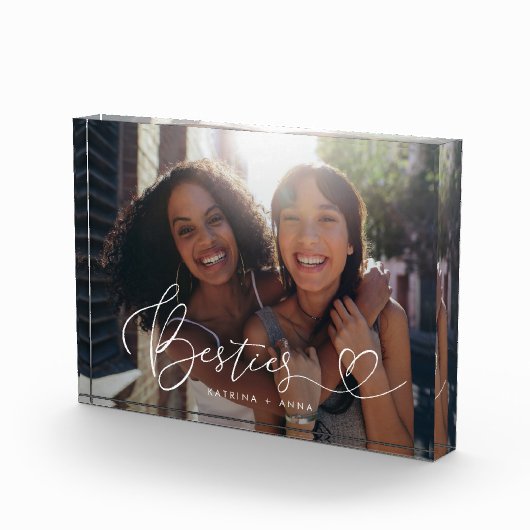Bloc Photo Besties Heart Script keepsaké (Droite)