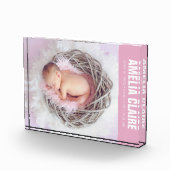 Bloc Photo Bienvenue bébé rose (Droite)
