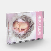 Bloc Photo Bienvenue bébé rose (Gauche)
