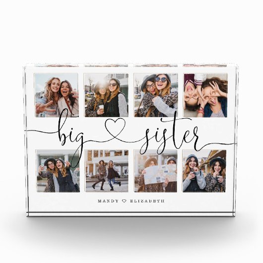 Bloc Photo Big Sister Script Cadeau Pour Soeur Photo Collage (Devant)