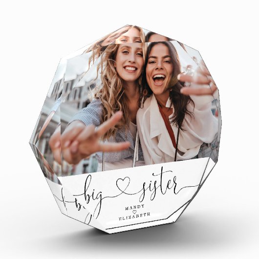 Bloc Photo Big Sister Script Cadeau Pour Soeur Photo Keepsaké (Gauche)