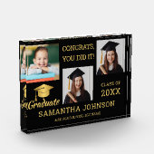 Bloc Photo Black And Gold Congrats Grad 2025 3 Image Collage (Gauche)