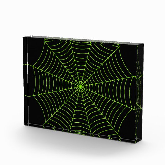 Bloc Photo Black neon vert toile d'araignée Halloween motif (Droite)