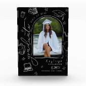 Bloc photo Black White Retro Scribble Graduation (Devant)