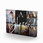 Bloc Photo Blessé Nom de famille Script Monogramme Photo Coll (Droite)