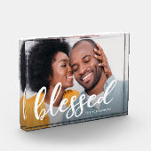 Bloc Photo Blessed Script with Name Photo Block (Gauche)