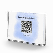 Bloc Photo bleu aquarelle QR code scan ajouter texte personna (Droite)