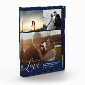 Bloc Photo Bleu Marine & Gold Love Anniversaire Cadeau (Gauche)