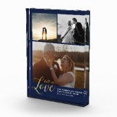 Bloc Photo Bleu Marine & Gold Love Anniversaire Cadeau (Droite)