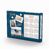 Bloc Photo Bleu moderne et or Calendrier de la nouvelle année (Droite)