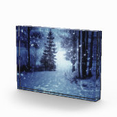 Bloc Photo Bleu Moonlit Forêt magique Scène d'hiver (Droite)