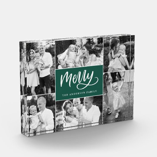 Bloc Photo Bloc de collage photo de Noël avec écriture festiv (Gauche)