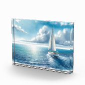Bloc Photo Blue Horizon Solitary Sailboat (Droite)