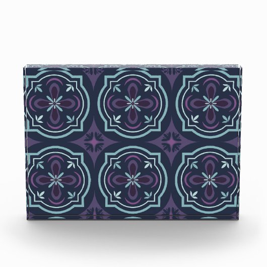 Bloc Photo blueish floral tiling pattern (Devant)