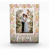 Bloc Photo Boho aquarelle Feuilles et Roses (Devant)