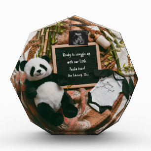 Bloc Photo Boho neutre Grossesse Faire-part Cute Panda