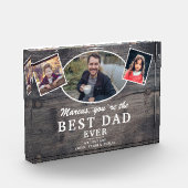 Bloc Photo Bois rustique Meilleur papa Fête des Pères (Gauche)