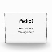 Bloc Photo Bonjour ajouter un message de nom simple minimum é (Devant)