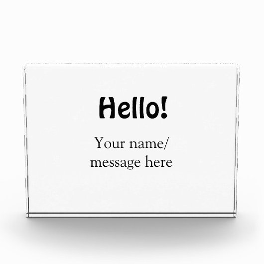 Bloc Photo Bonjour ajouter un message de nom simple minimum é (Devant)