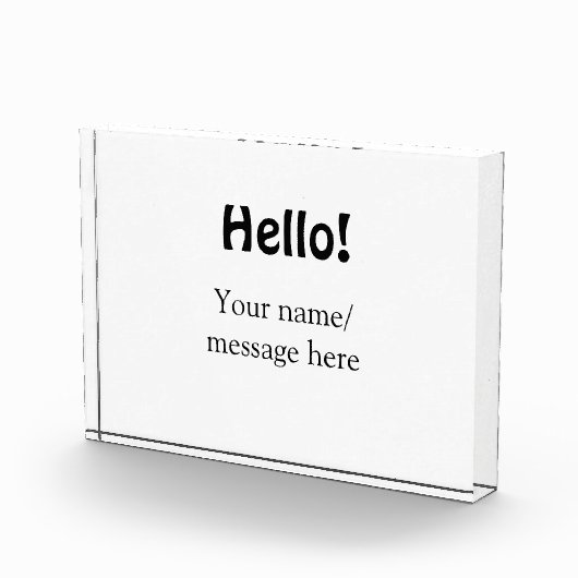 Bloc Photo Bonjour ajouter un message de nom simple minimum é (Droite)