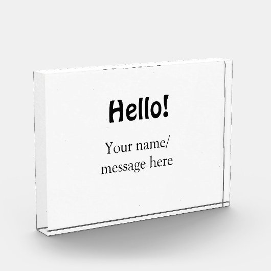 Bloc Photo Bonjour ajouter un message de nom simple minimum é (Gauche)