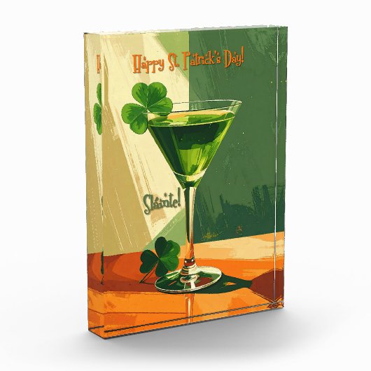 Bloc Photo Bonne Fête de la Saint-Patrick Martini Trèfle  (Gauche)
