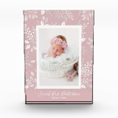 Bloc Photo Botaniques blanches sur rose (Devant)