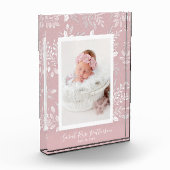 Bloc Photo Botaniques blanches sur rose (Gauche)